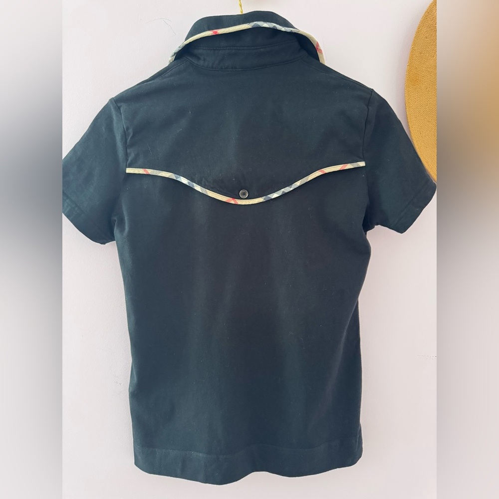 Burberry London Black Classic plaid trimmed polo - Picture 8 of 12
